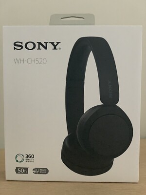 SONY WH-CH520 Wireless Headphones Bluetooth Headset with Microphone Black open b