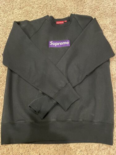 Supreme Box Logo Crewneck Black & Purple 2005 | eBay Supreme Box Logo Crewneck Black & Purple 2005 | eBay