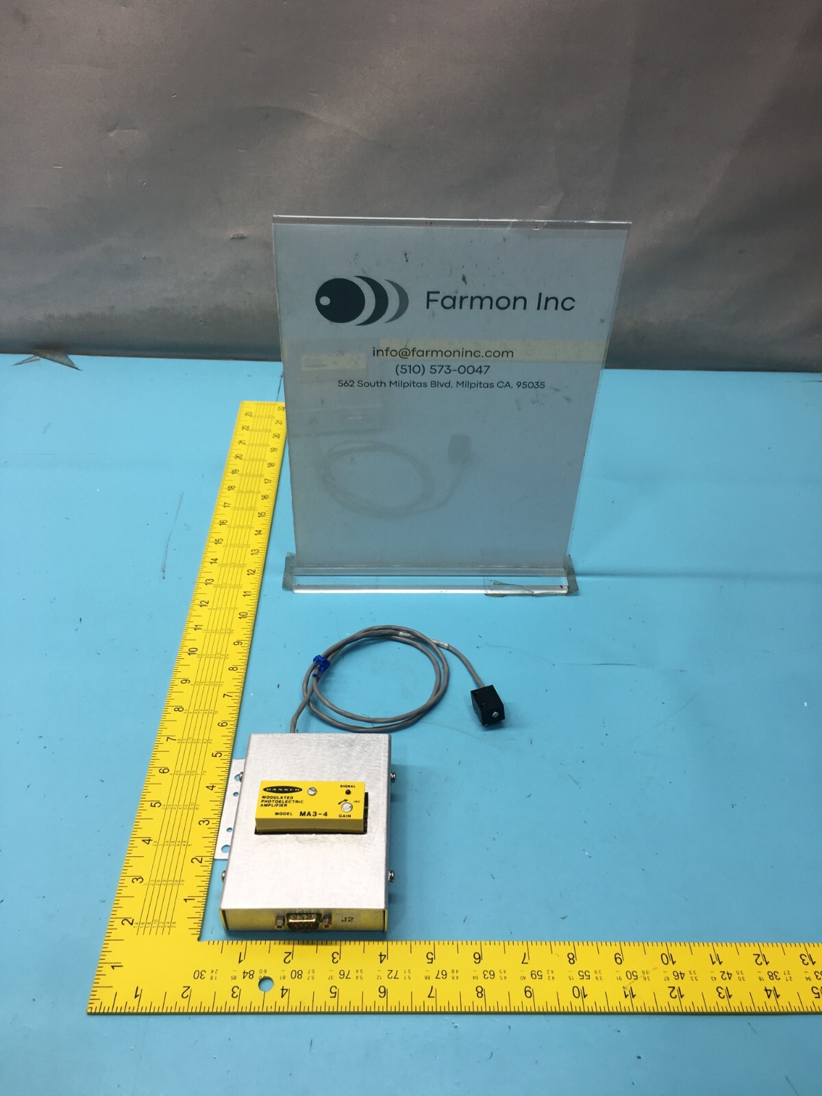 BANNER MA3-4 MODULATED PHOTOELECTRIC AMPLIFIER SENSOR, 168788