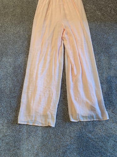 Small Copper Key pale Pink sheer Lined overlay sleeveless romper Spaghetti Strap