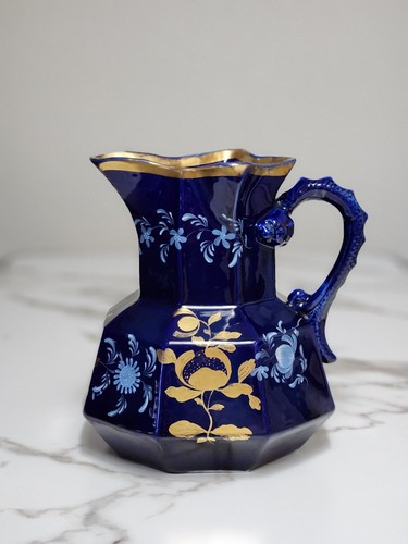3013スタッフォードシャー アイアンストーン アンティーク ピッチャー Vintage Burleigh Ironstone Pitcher: Babes in the Wood, Blue