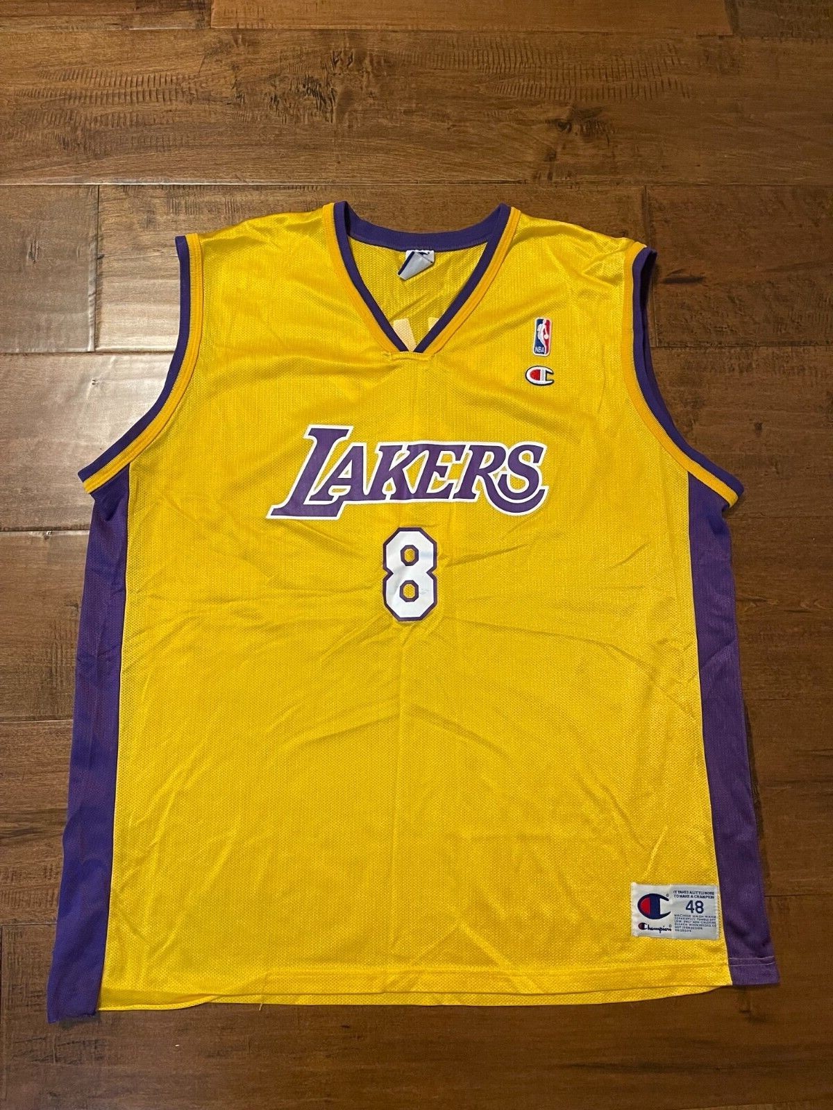 Vintage Kobe Bryant #8 Champion NBA Basketball Yellow Jersey