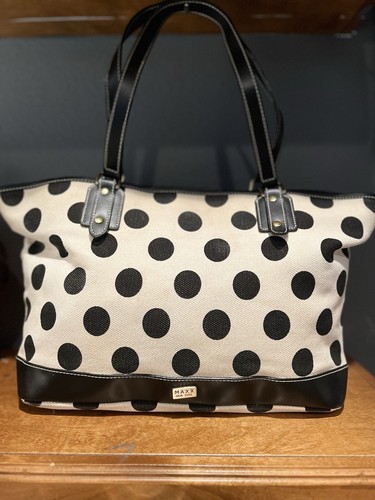 Maxx New York Ashlyn Belltown Polka Dot Canvas Leather