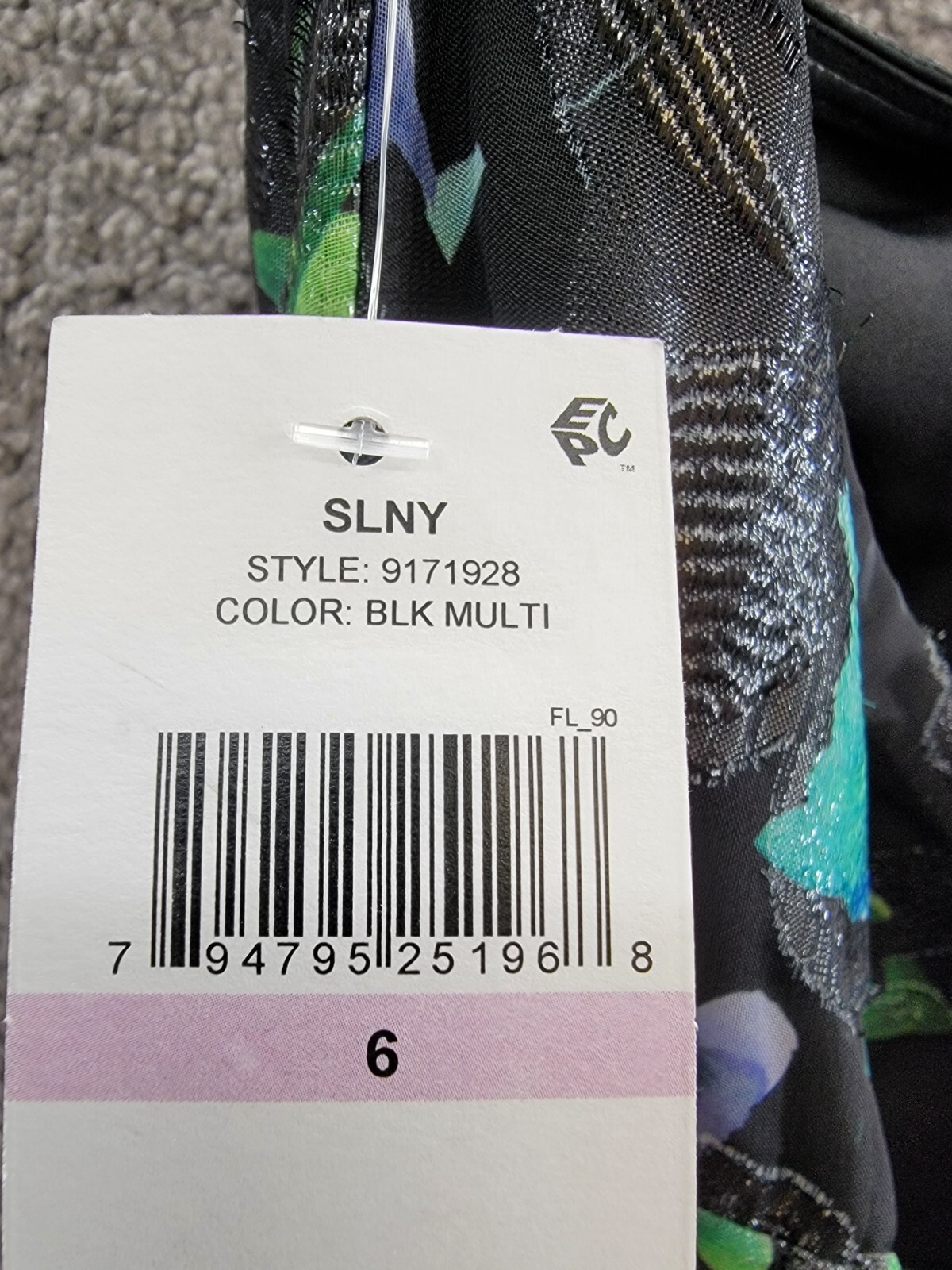 SL Fashions Floral-Print One-Shoulder Maxi Dress Womens 6 Multi Back Zip Closure - Picture 16 of 16