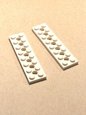 New Lego 2x White Technic, Plate 2 x 8 with 7 Holes 3738