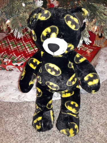 Build A Bear Batman DC Comics Bear Plush  Stuffed Black Yellow