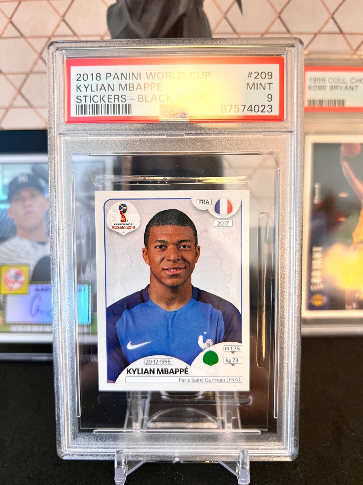 ⭐️ KYLIAN MBAPPE 2018 PANINI STICKERS WORLD CUP #209 PSA 9