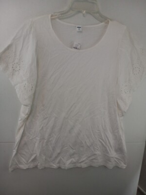 OLD NAVY White Cutout Sleeve Summer Top NWT Women's 2XL