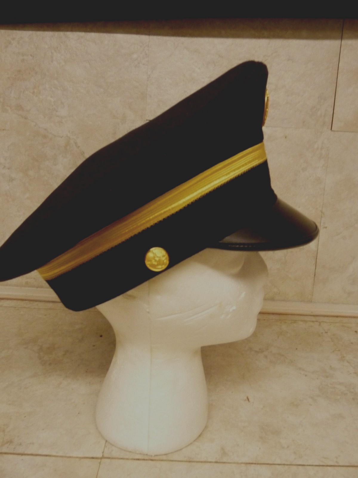 Vintage Bancoft Military Cap Hat Sz 7 1/4 with Army Cap Gold Pin