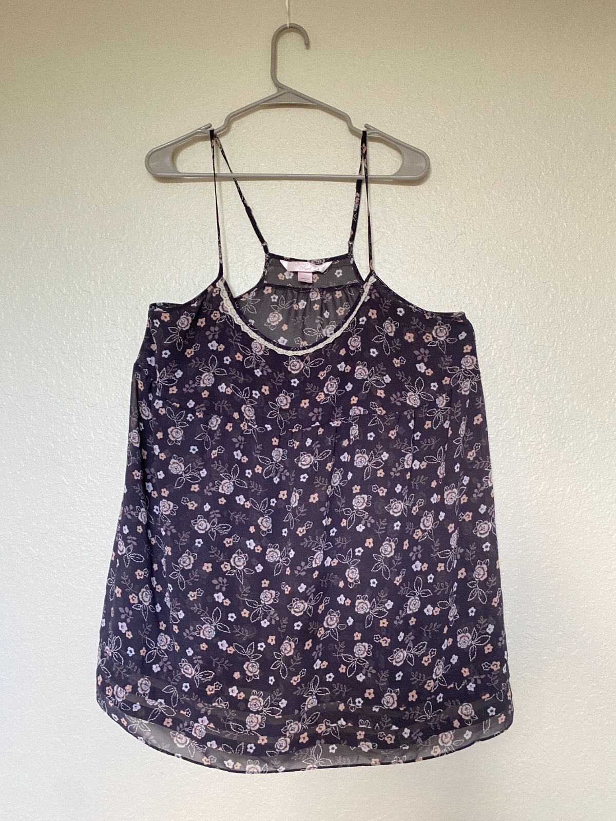 Victoria's Secret Angels Sheer Floral Nightie Nightgown Baby doll Negligee L