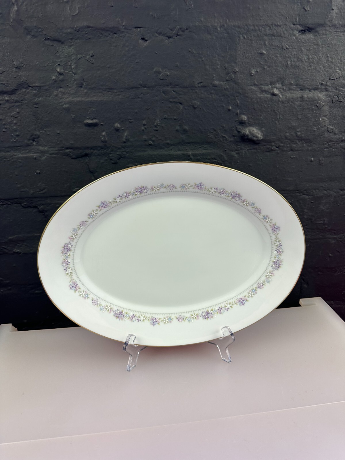 Noritake Lilac Time 2483 Oval Carving Serving Platter Plate 36 cm x 26 cm