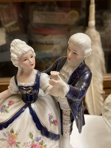 Vintage Kato Kogei Victorian Dancing Couple Figurine Music