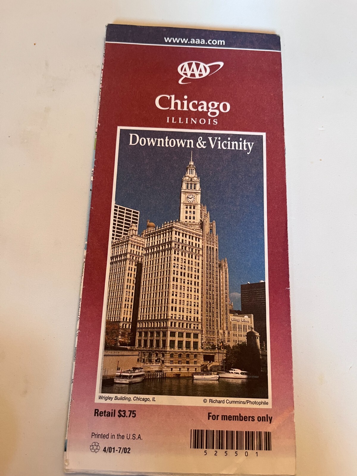 Chicago Illinois IL Downtown & Vincinity Map 2001