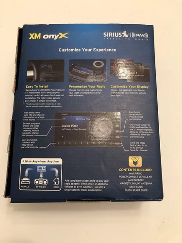 Sirius XM Radio Onyx XDNX1 XM Car Radio Receiver W/Antenna Mount/Car Charger NEW