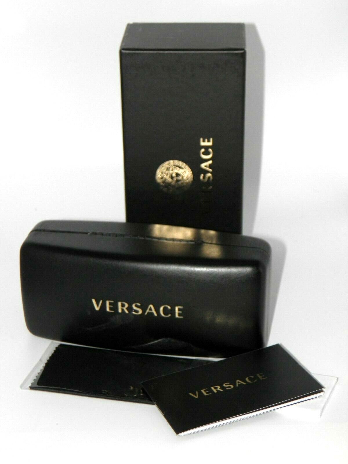 Versace Sunglasses Eyeglasses X-Large  Black Case Cloth Box 