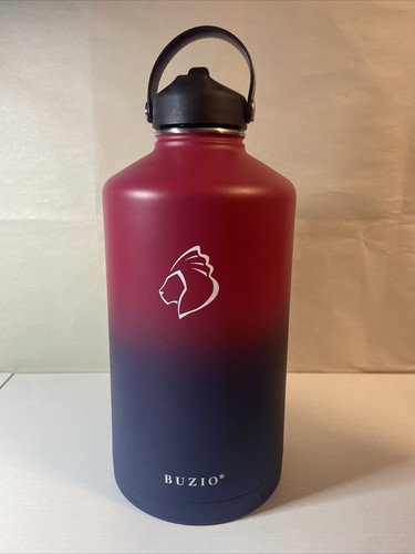 BUZIO 128 oz Insulated Water Bottle, 1 Gallon Stainless Steel Sports Jug