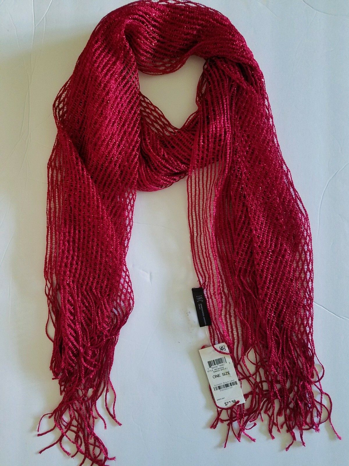 Inc International Concepts Metallic Mesh Scarf Fringed Scarf Wrap $32.50 MSRP | eBay