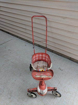 Vintage Oak Hill Kiddie Walker Red Stroller - Rare