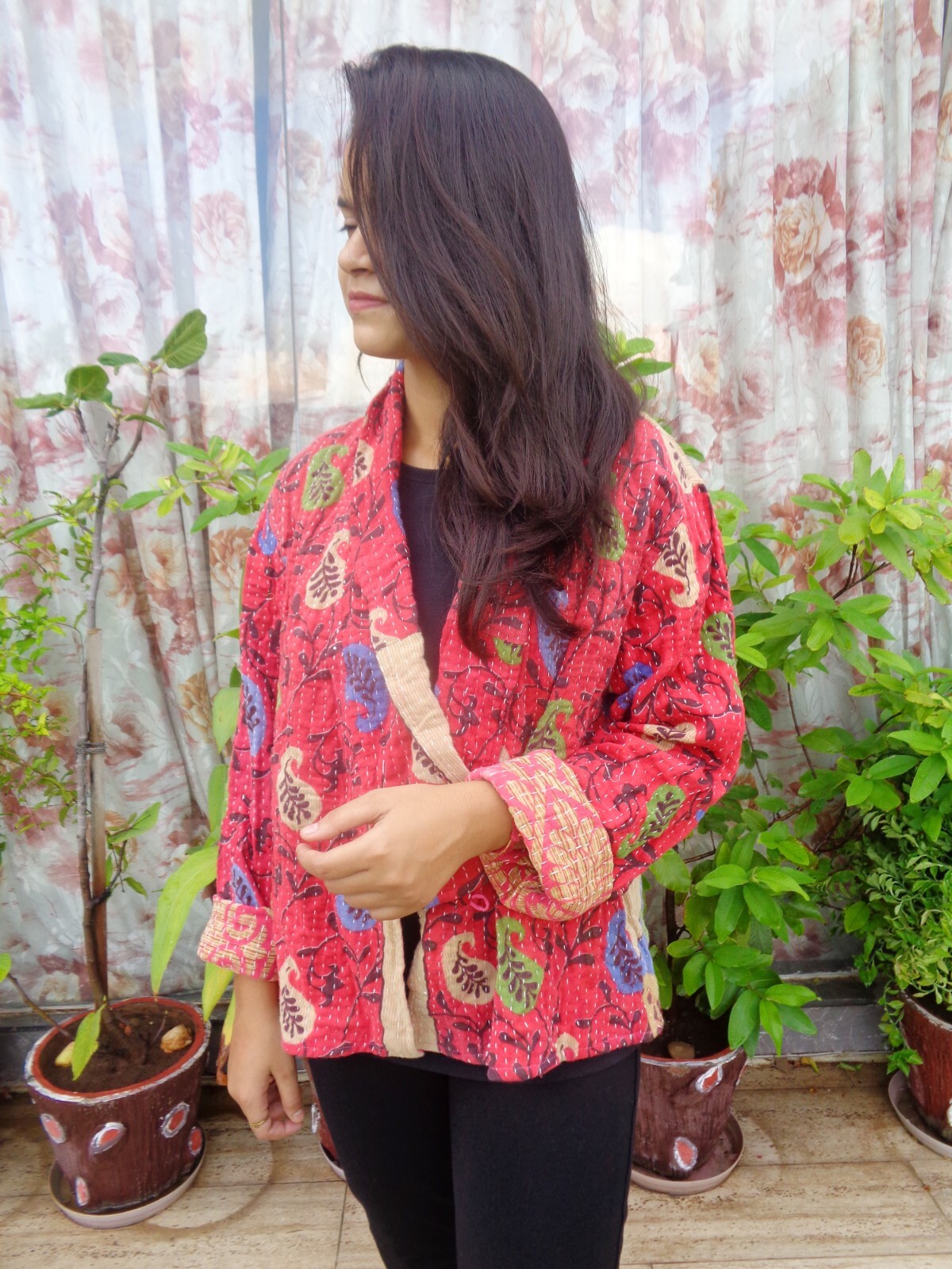 Pre-owned Handmade 25 Pc Lot Vintage Kantha Jacket Assorted Cotton Short Boxy Wrap Jackets
