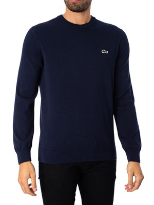 

Мужской вязаный свитшот с логотипом Lacoste, синий