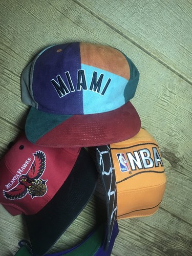 Lot Of 5 Vintage Logo 7 The Game New Era Snapback Hats Miami NBA Script Big Logo