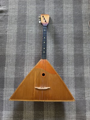 Vintage 1975 Russian balalaika 3 stringed Instrument Leningrad (Soviet)