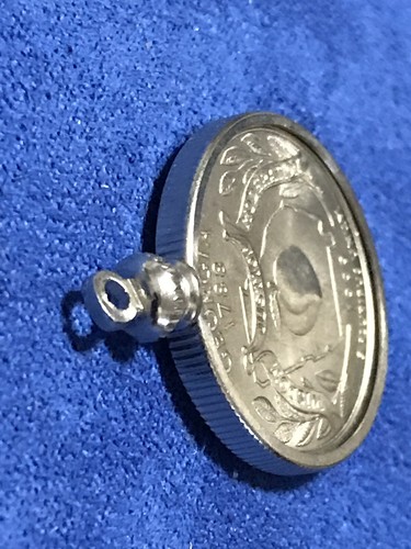 1 Vintage Coin Bezel Fits US Quarter 25 Cent Screw Top NOS Silver Plated Georgia