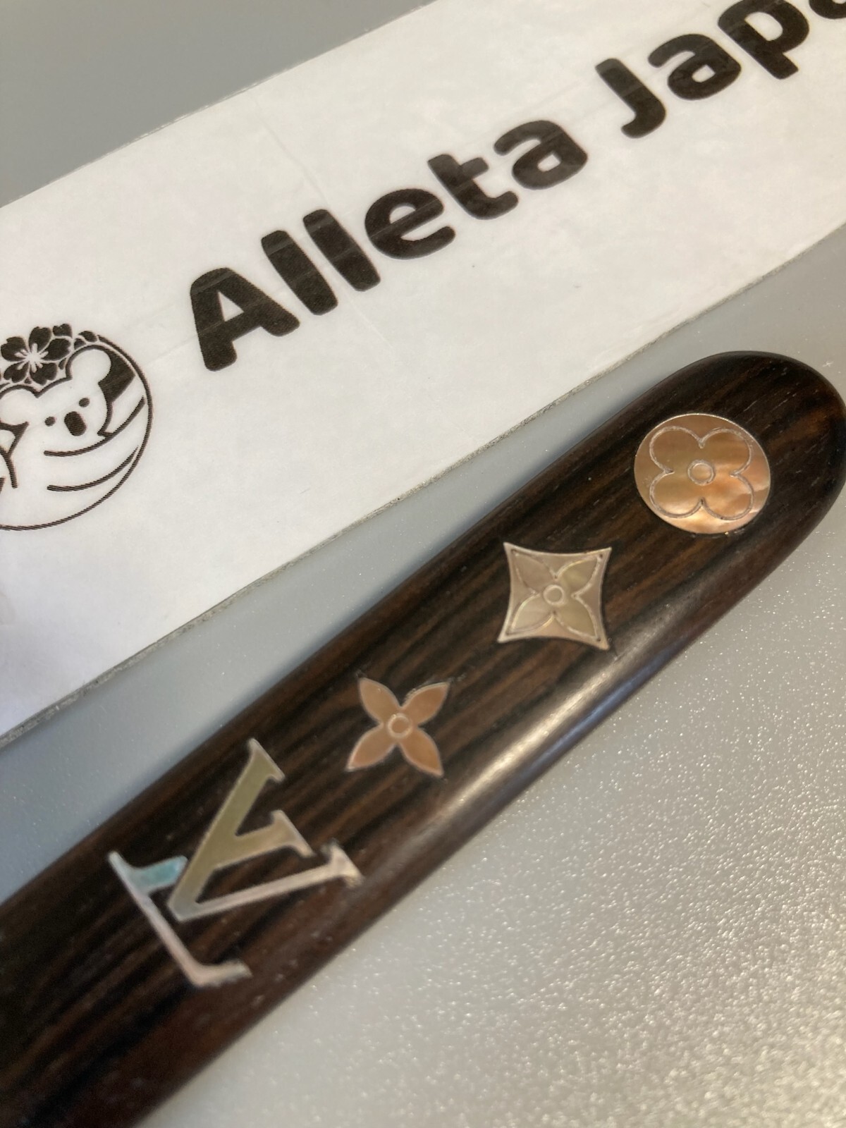 LOUIS VUITTON Paper knife Wooden Brown LV Authentic Novelty 7.4in