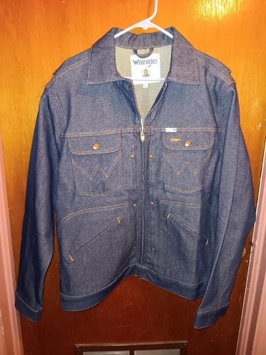 ジャケット・アウター wrangrer lee BLUE BELL Wrangler Blue Bell Raw Denim Zippered Jacket L | eBay