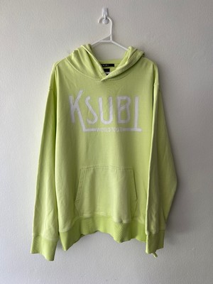 new Ksubi mens extra large xl  top jumper hoodie kash acid green world tour 