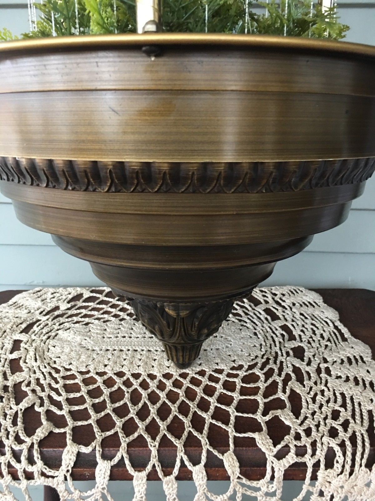 Vintage Oil Drip Rain Hanging Lamp with Mill & Water Wheel 34” Tall