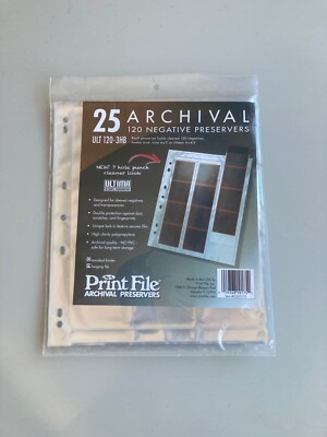 Print File Archival Preservers 120 Negatives ULT 120-3HB, Pack of 25