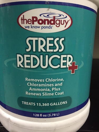 The Pond Guy Stress Reducer+ Plus 128 Oz Removes Chlorine,  Treats 15k Gallons