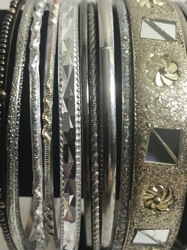 Mixed Lot of various Silver Gold metal tone  Jewelry Bangles Bracelets 20+