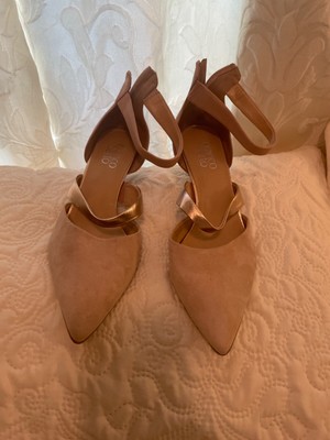 Franco Sarto - Women's Davey Pink / Rose Gold Suede Leather Pump Heels 9