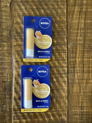 Nivea Milk & Honey All Nourishing Lip Care . 7oz each Discontinued Rare 2 Pack