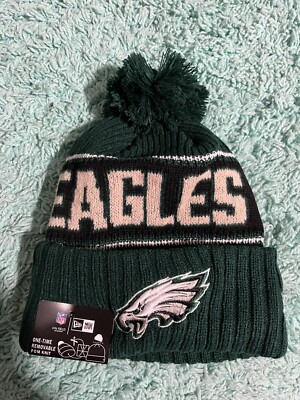 Philadelphia Eagles Hat NFL Team Cuffed Fleece Lined Knit Beanie Removable Pom