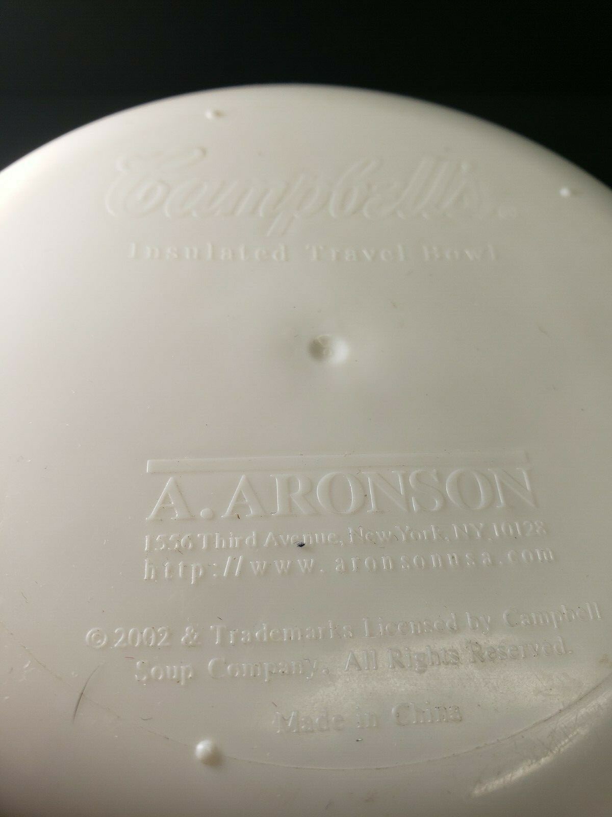 Collectible Campbell's Soup Insulated Travel Bowl 2002