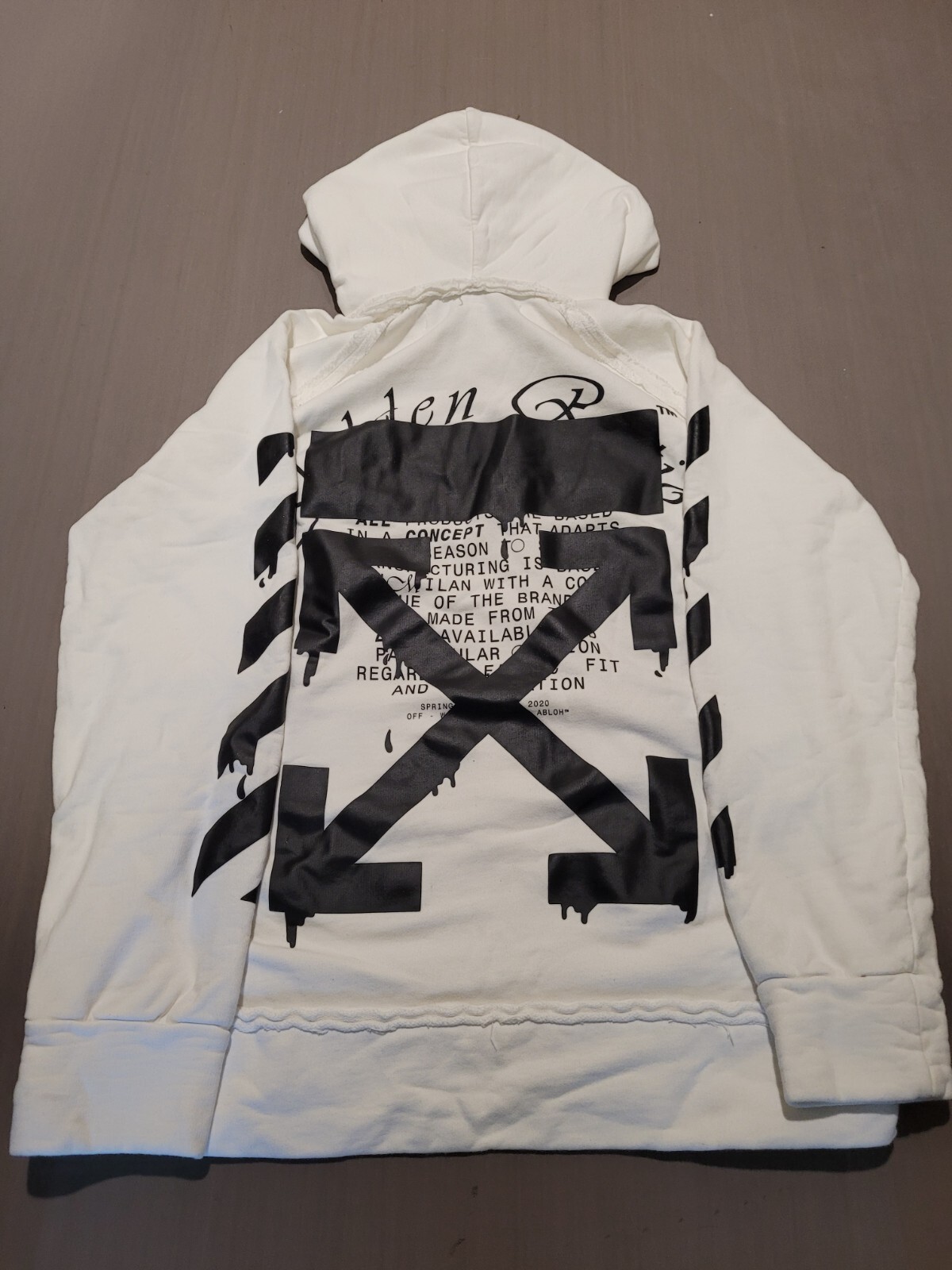 Off-White White Dripping Arrow Incompiuto Hoodie | eBay Off-White White Dripping Arrow Incompiuto Hoodie | eBay