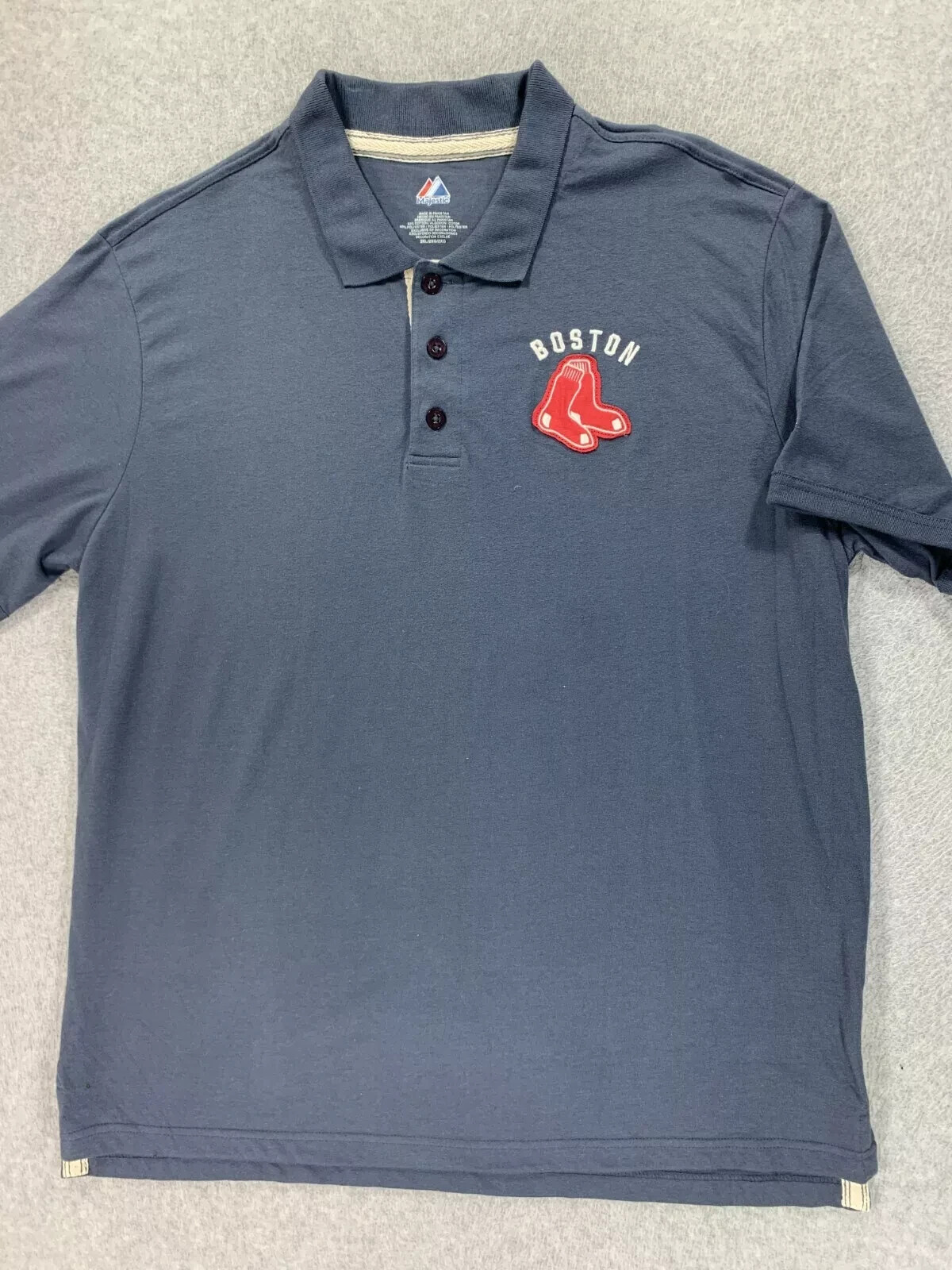 Boston Red Sox Majestic Baseball Polo Shirt (Men's XXL) Blue