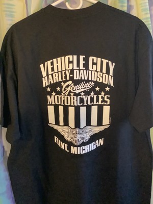Harley Davidson T-Shirt Mens XL Black I Got Mine Flint Michigan Vehicle City