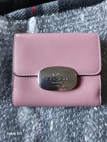 Coach CP254 Leather Eliza Small Wallet Trifold True Pink