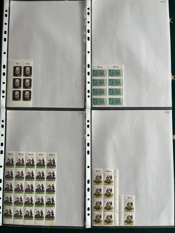 Brd Bund Bogenteil Set Lot Briefmarken Rand Ecke Postfrisch 1082 1083 1096 1097