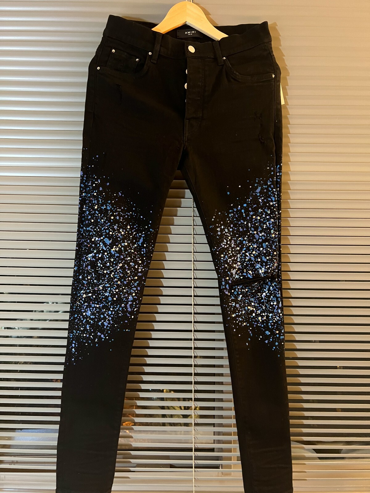 $1590 NEW AMIRI Black Crystal Painter Jeans Size 32 | eBay