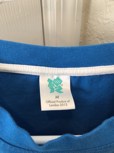 Mens adidas London 2012 Olympics Blue Short Sleeve T-Shirt Size M Medium