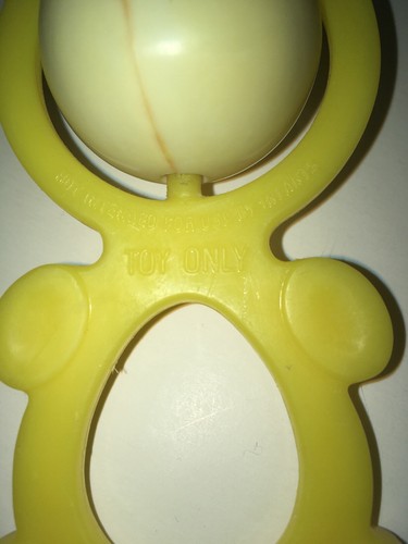Vintage Coleco Cabbage Patch Kids Yellow Toy Bear-Shaped Rattle Accessory