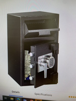 Sentry Digital Depository Safe Extra Large 1.09 ft3 14w x 15 3/5d x 24h Black