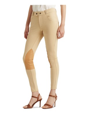 

LAUREN RALPH LAUREN Женские бежевые брюки-понте для верховой езды Узкие брюки Petites, Бежевый, 201861527001