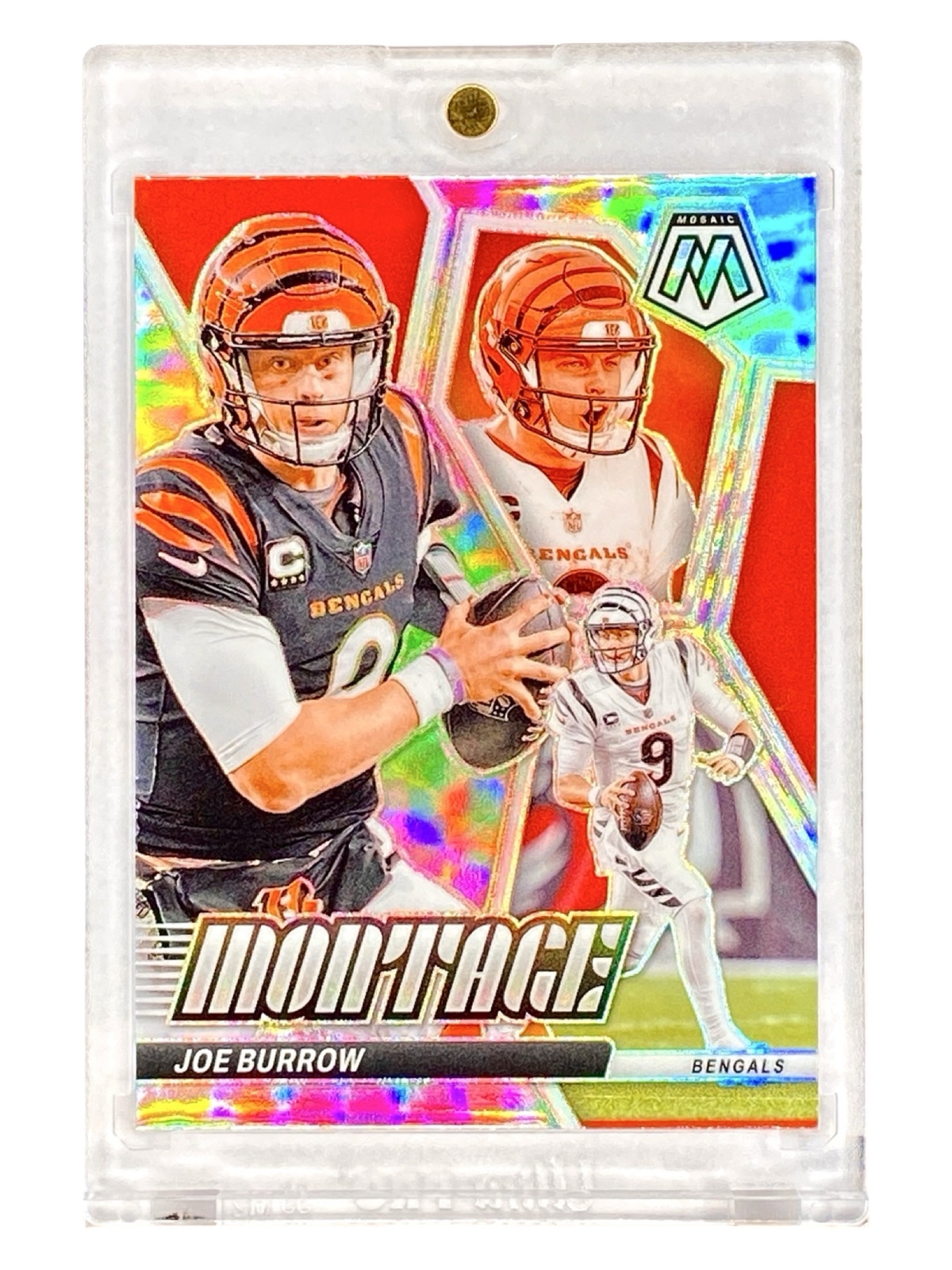Joe Burrow REFRACTOR CARD SP INSERT PRIZM BENGALS w/HOLDER