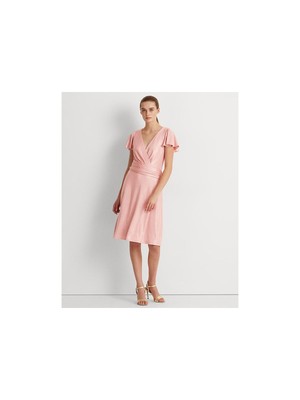 

LAUREN RALPH LAUREN Женский розовый металлик на присборенной подкладке с развевающимися рукавами на молнии